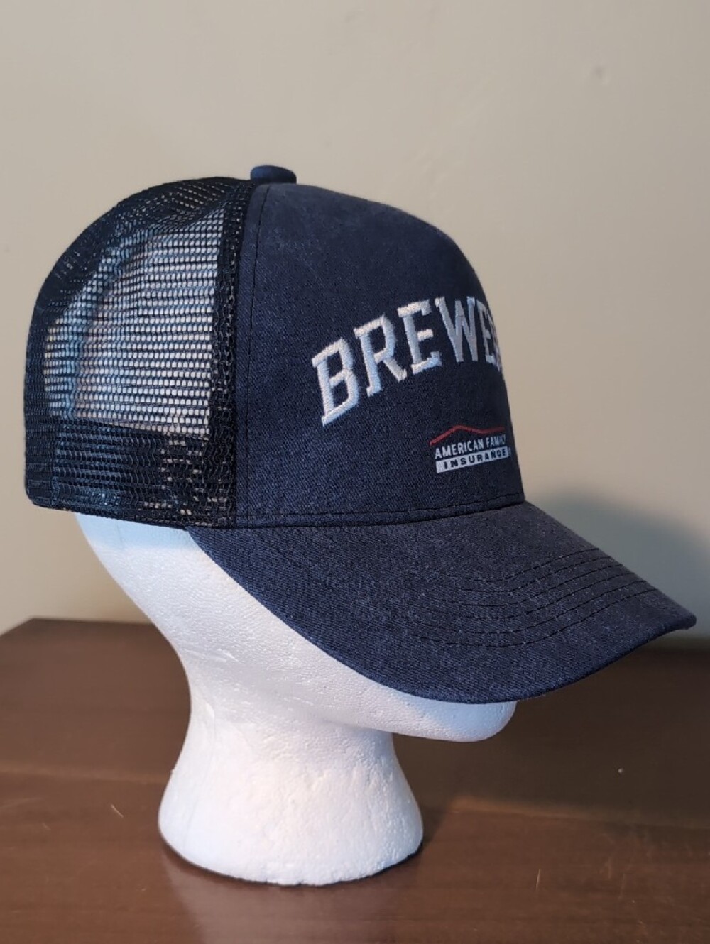 Brewers Trucker Cap with American Family Insurance Logo - Navy - Picture 7 of 8